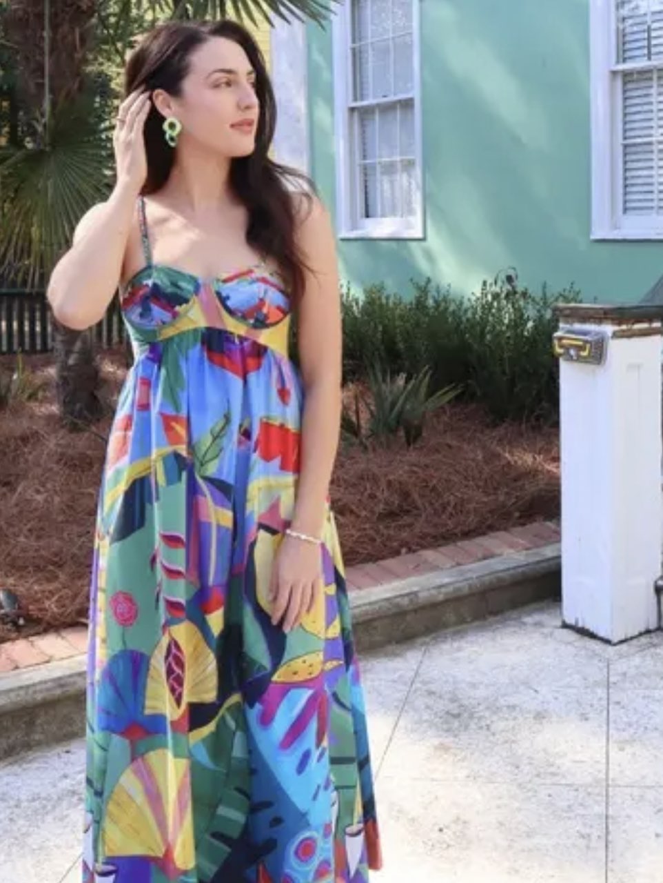 Farm Rio Tropical Scenario Sleeveless Maxi Dress in multicolor