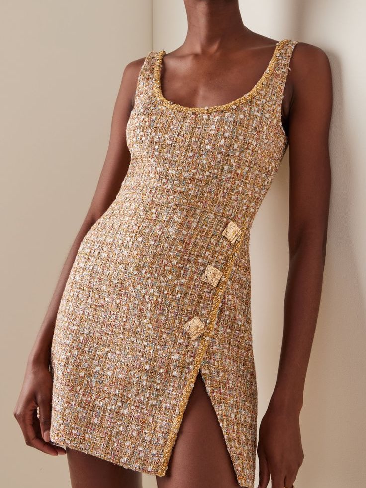 Self Portrait Tinsel Boucle Mini Dress