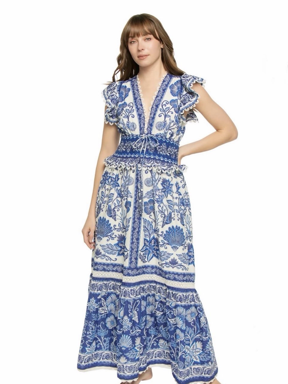 Farm Rio Shell Garden Maxi Dress