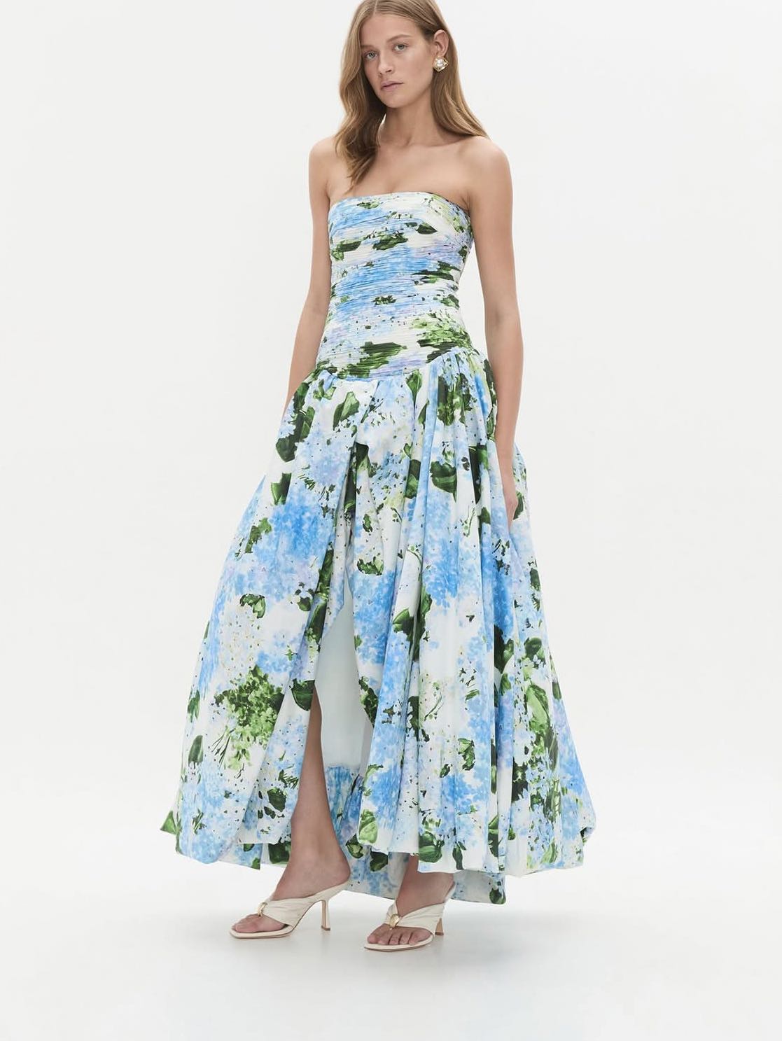 Floral Strapless Maxi Dress