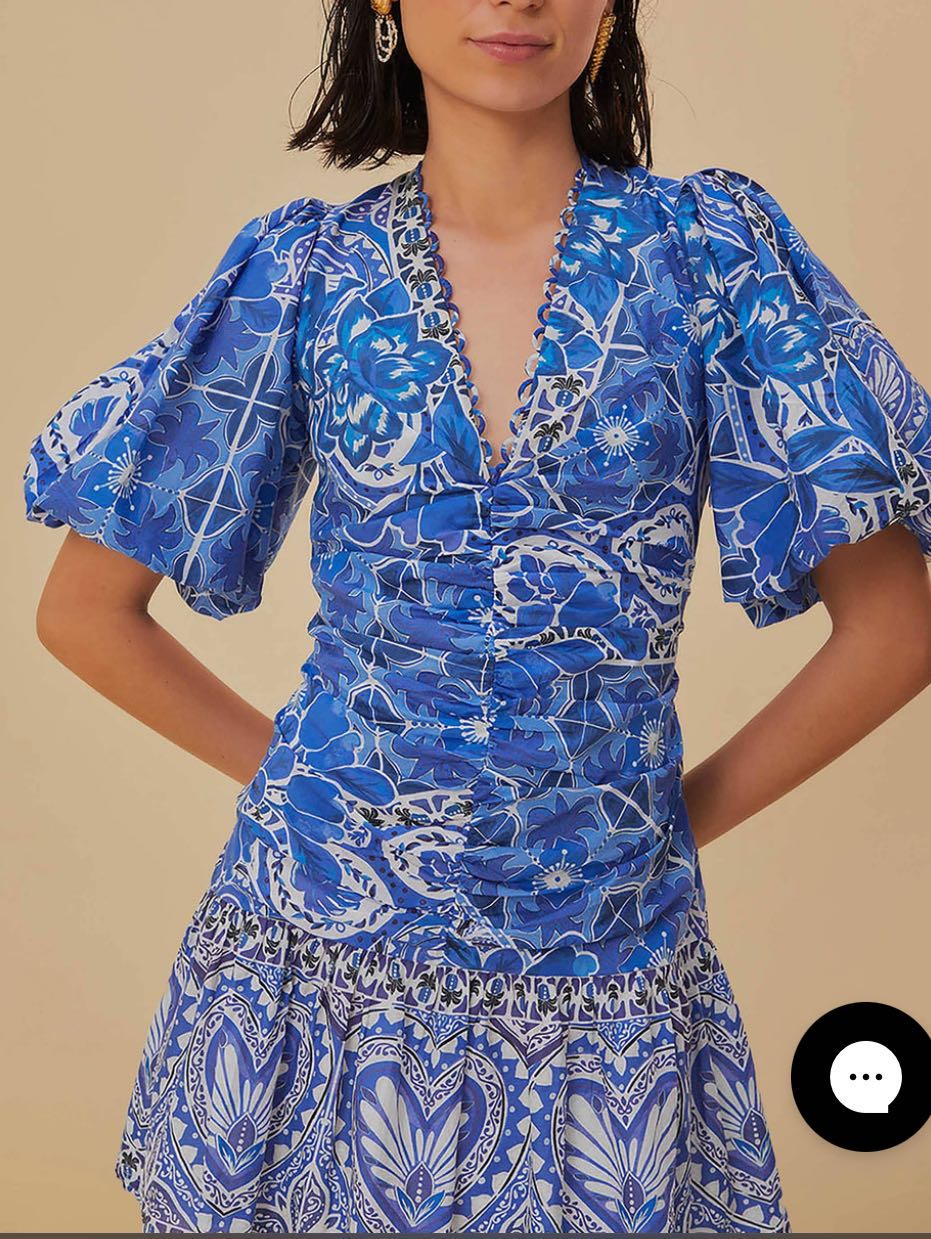 Blue Tile Dreams Mini Dress