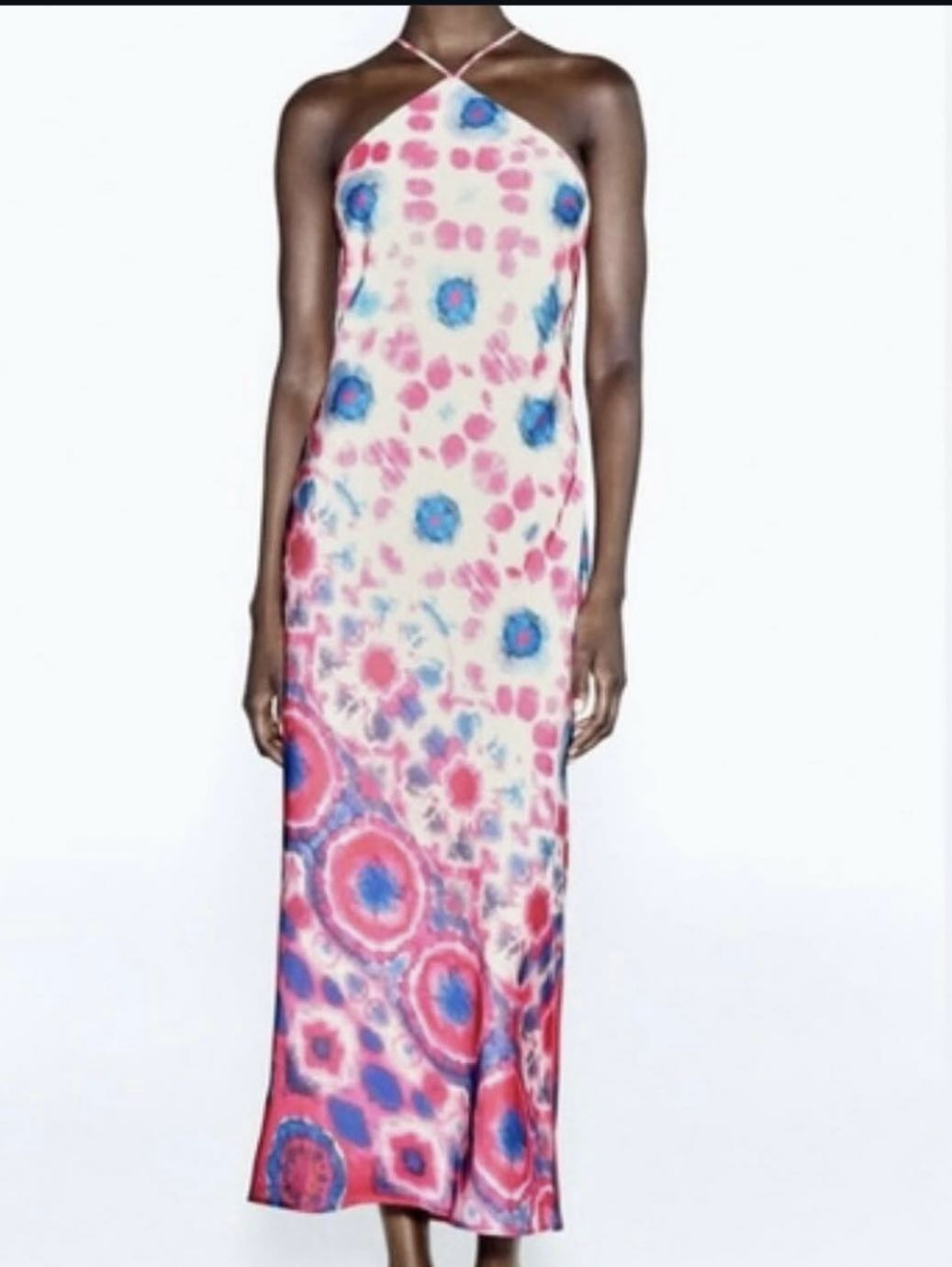 Zara tie dye maxi halter dress