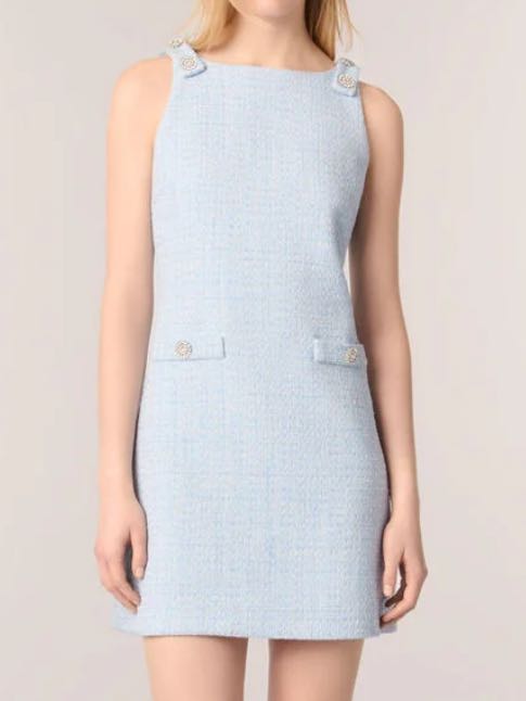 Tweed blue mini dress