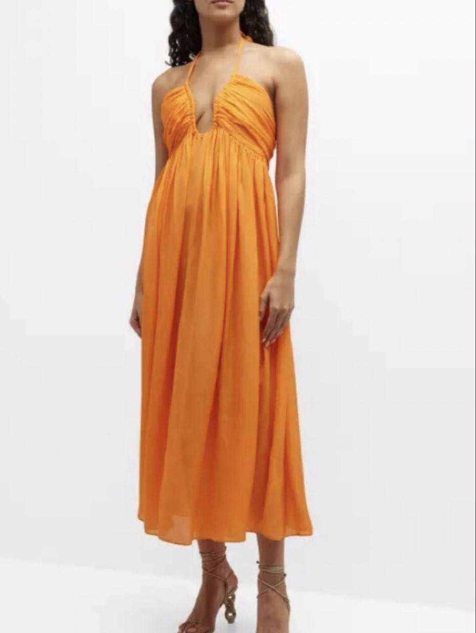 Orange Halter Maxi Dress