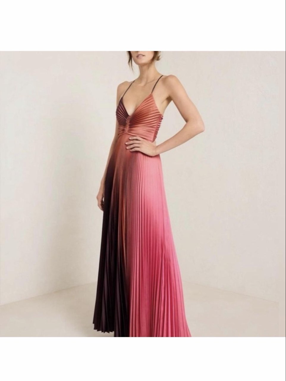 Ariya Pleated Ombre Maxi Dress