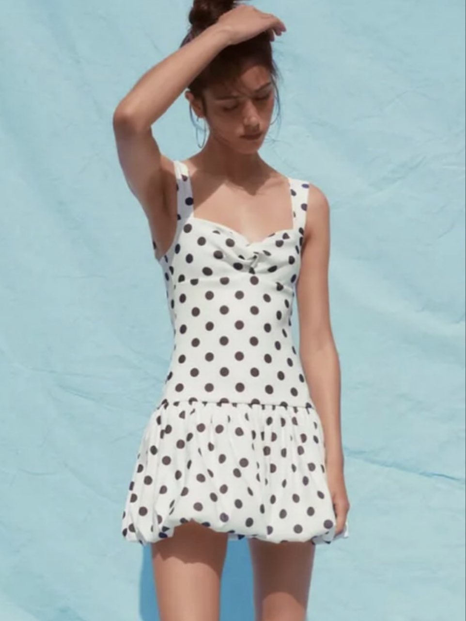 Polka Dot Bubble Hem Dress