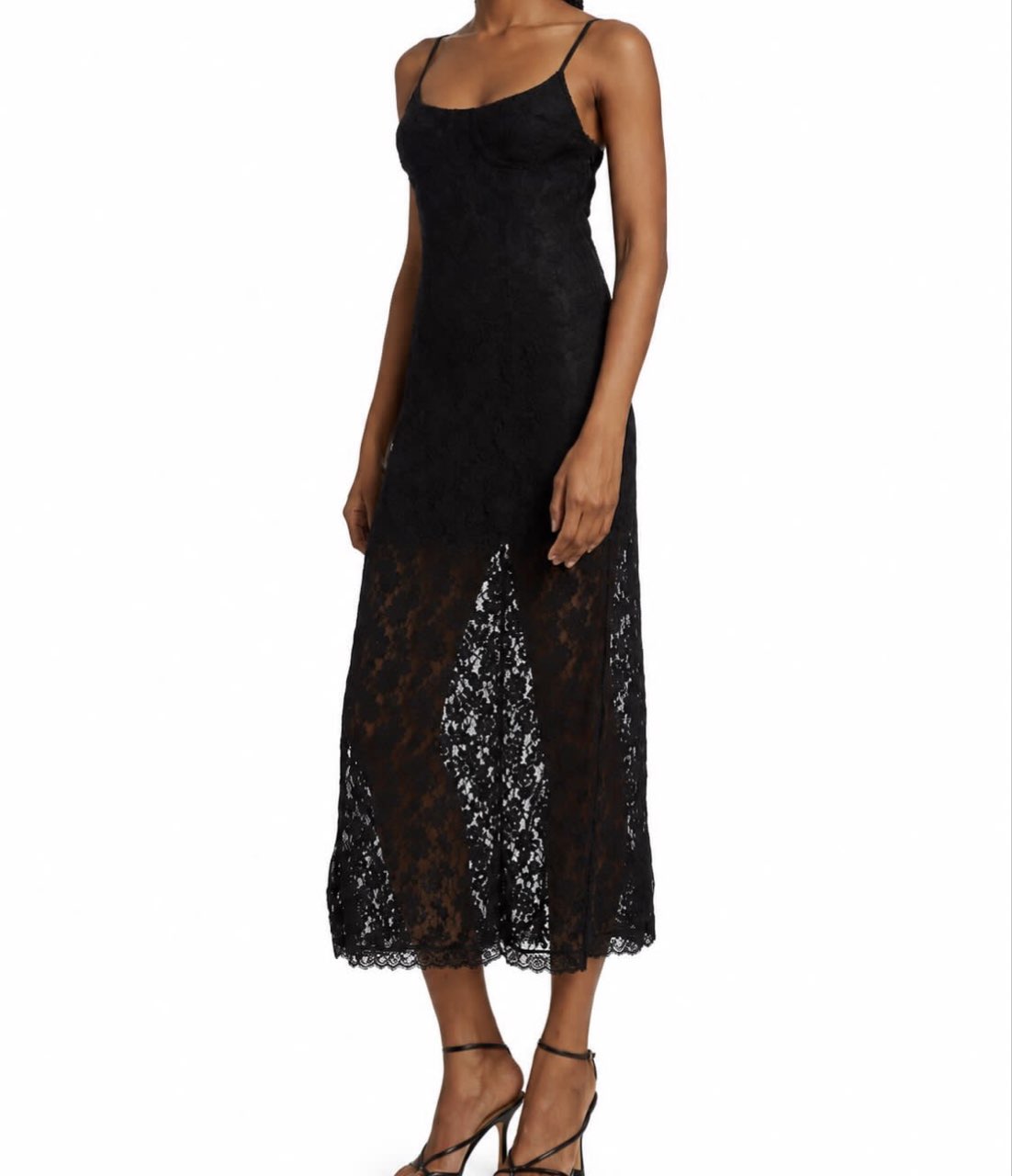 Black Lace Midi Dress