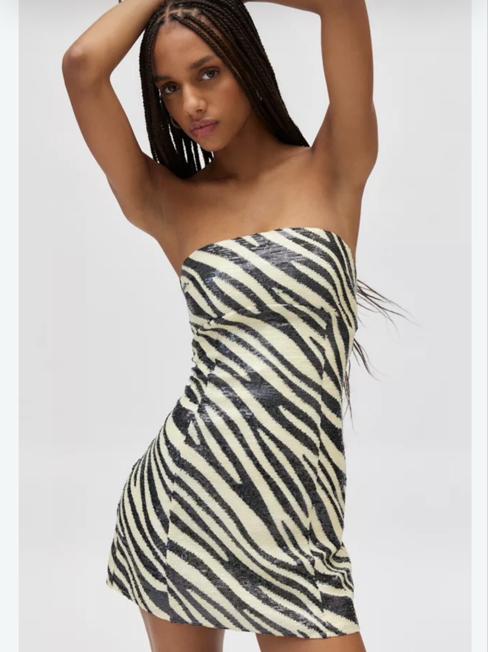 Sequin zebra mini dress