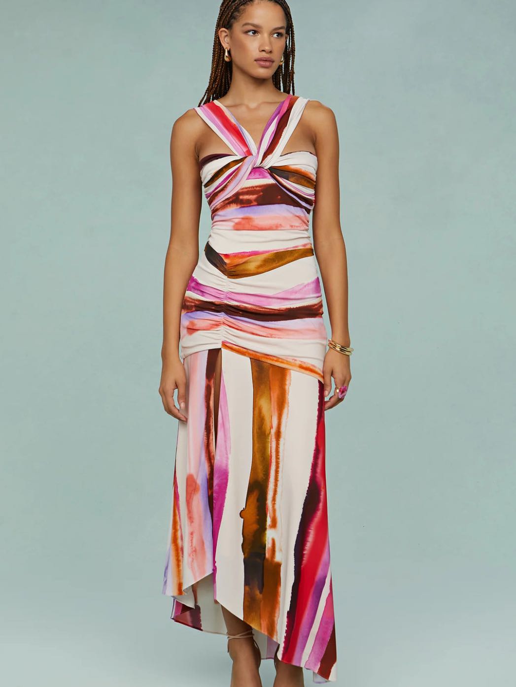 AMUR CASI JERSEY MIDI DRESS