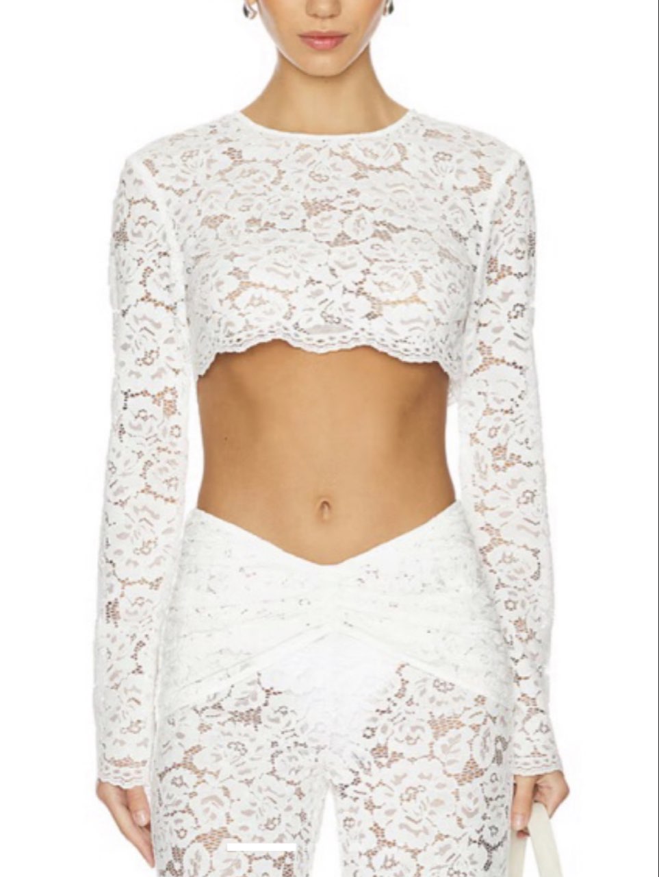 White Lace Crop Top