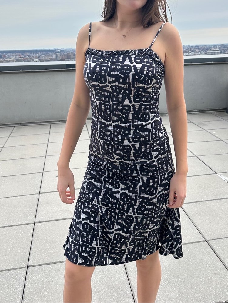 Versace Jeans Couture Logo Print Midi Dress