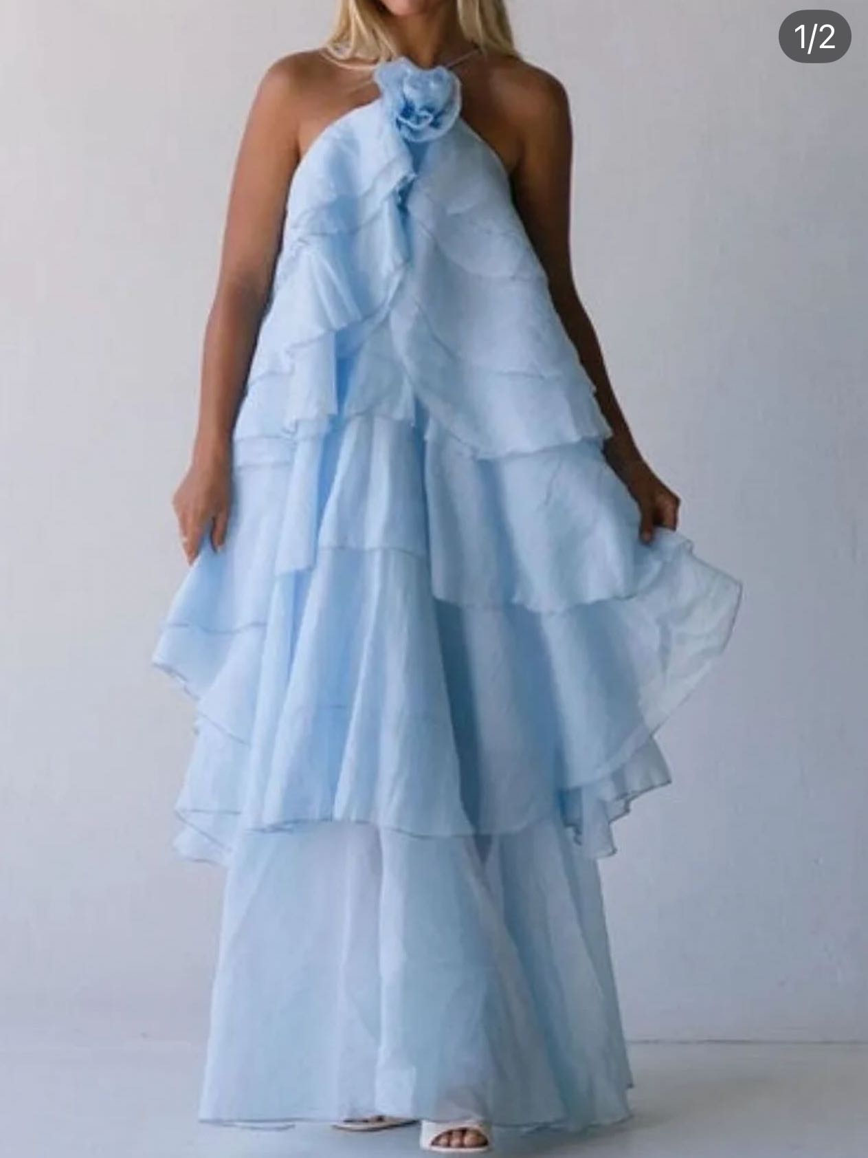 Tiered Halter Maxi Dress