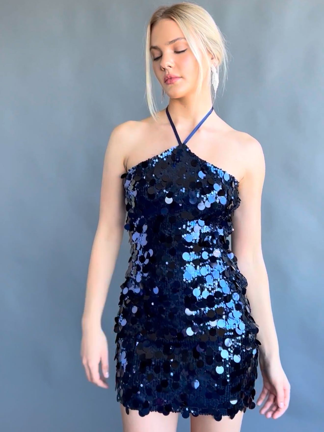 Navy Sequin Dress