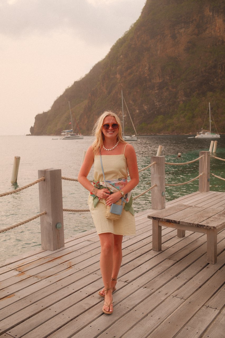 Yellow Mini Sundress with scarf
