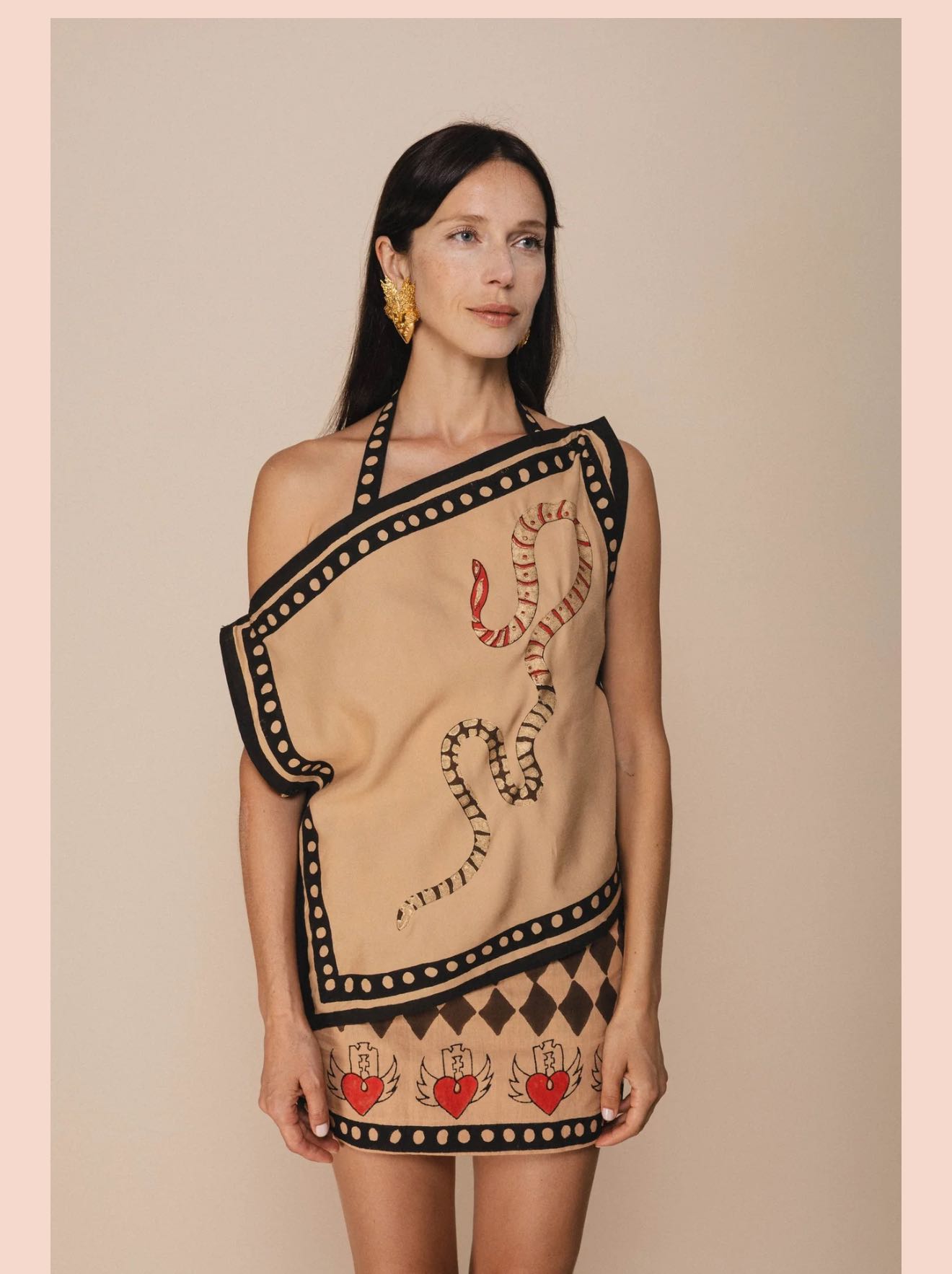 Graphic Print Halter Top