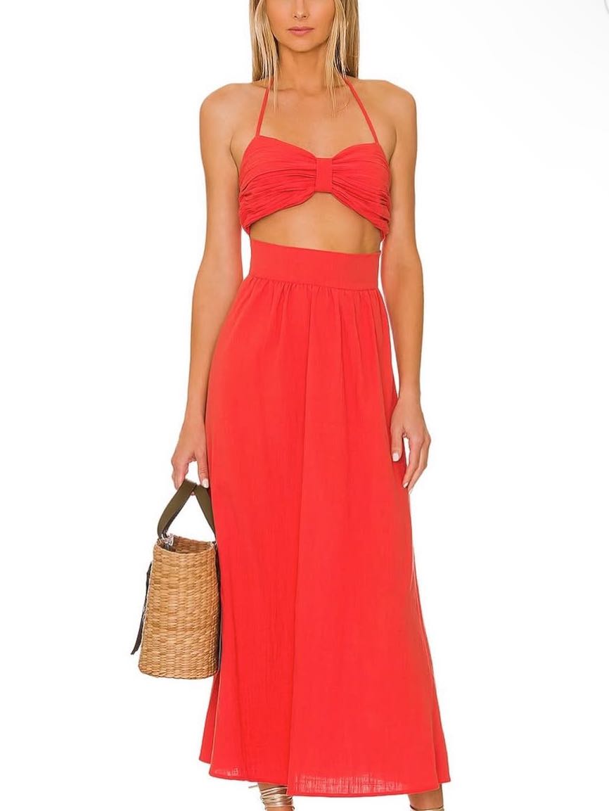 midi cut out dress