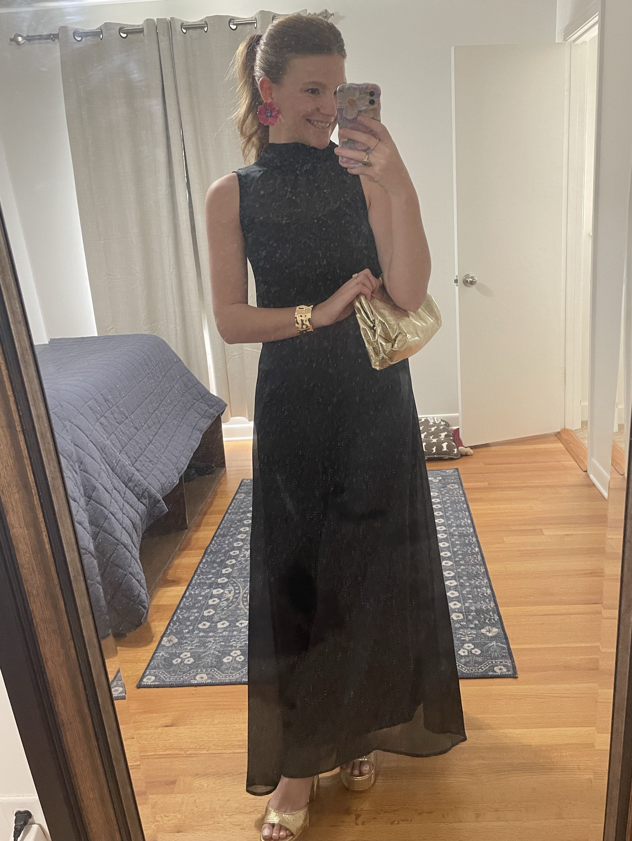 Navy long dress