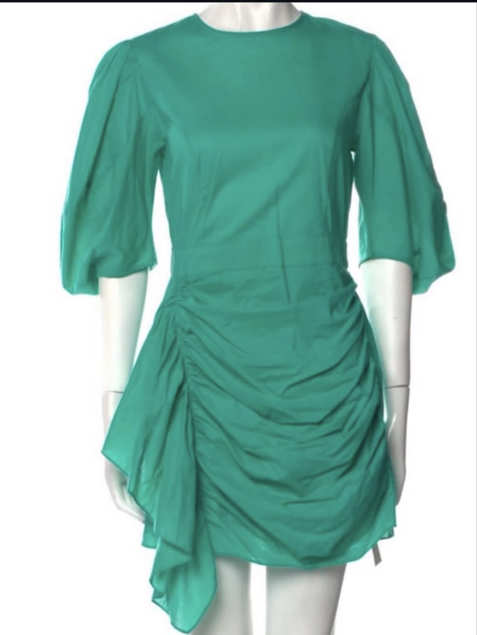 Teal Puff Sleeve Mini Dress