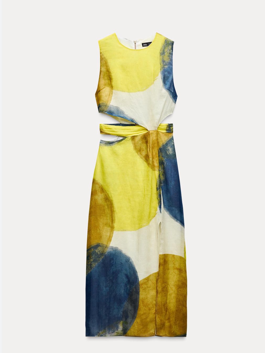 Cut out printed midi dress
