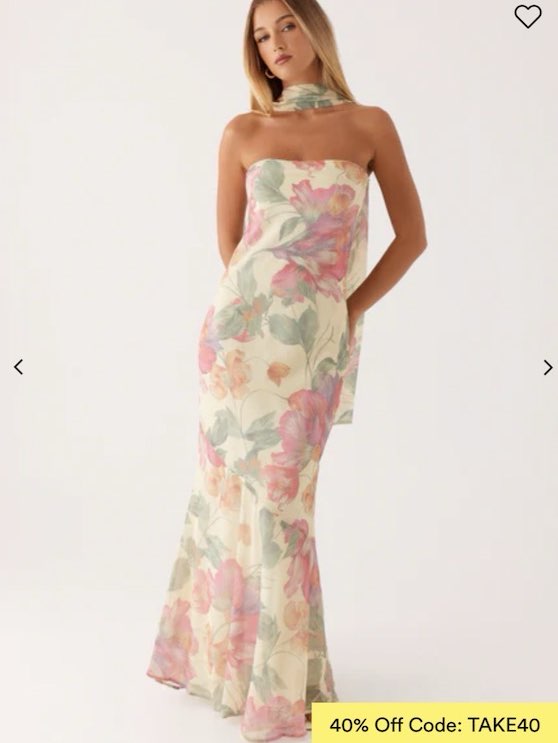 Floral Strapless Maxi Dress with Scarf