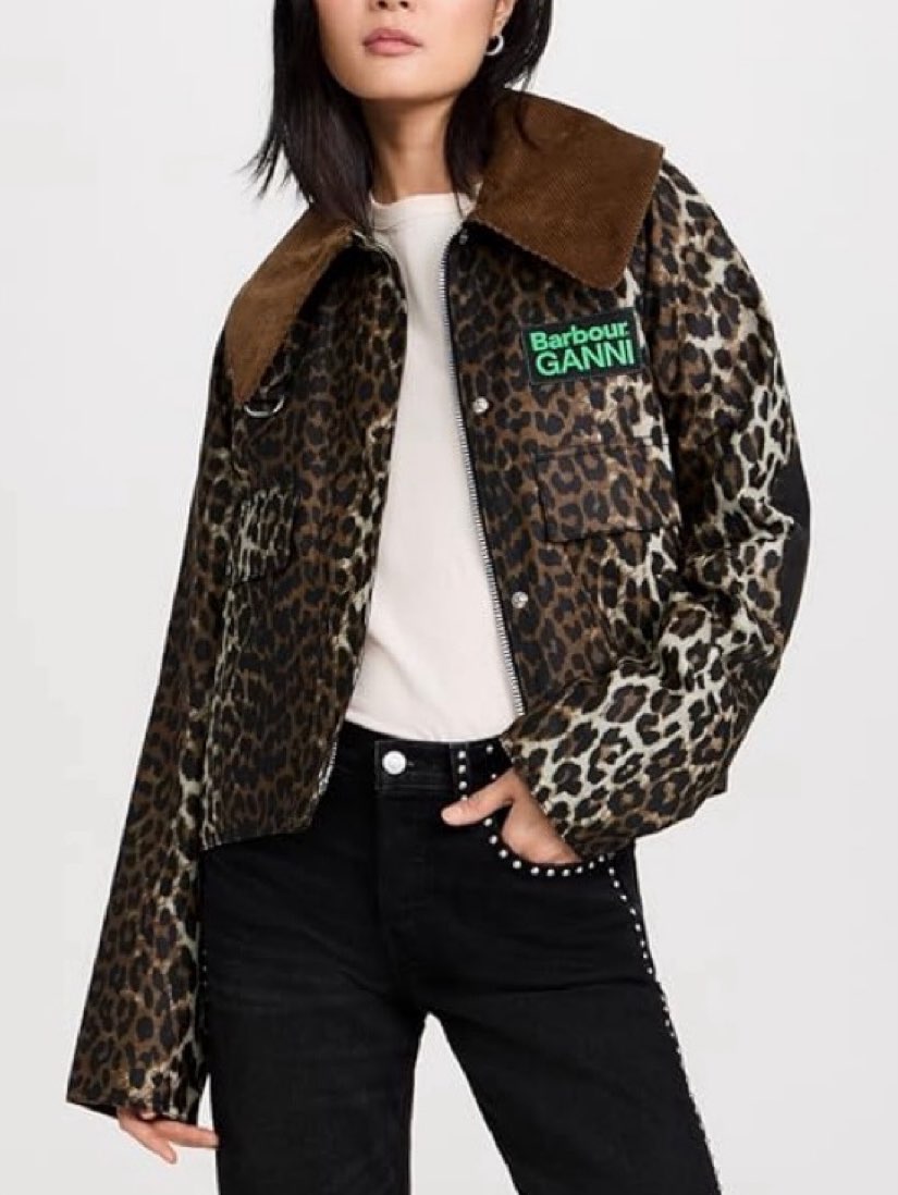 Barbour x Ganni Leopard Print Jacket