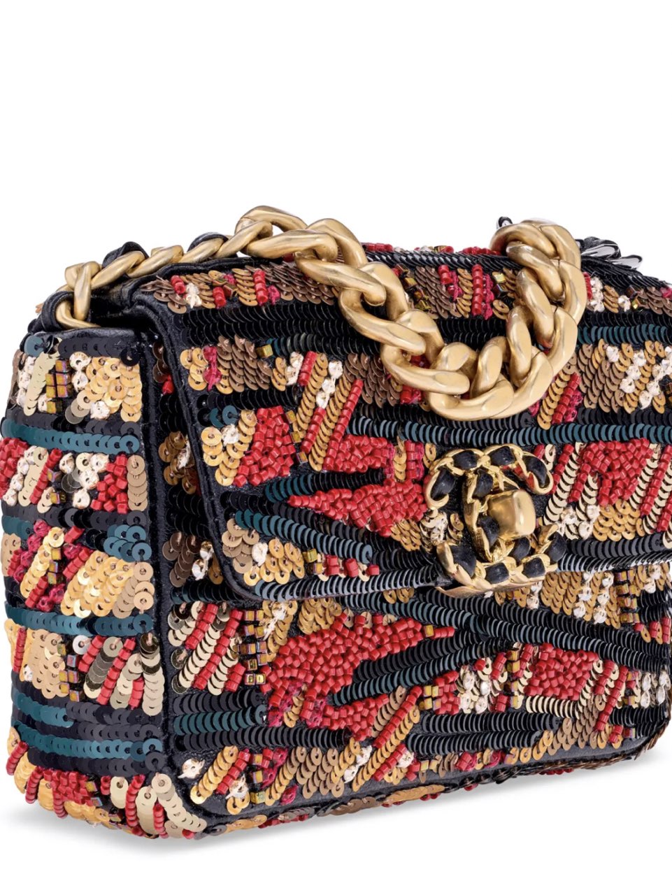 Chanel Multi-Color Sequin & Bead Embellished Flap Bag