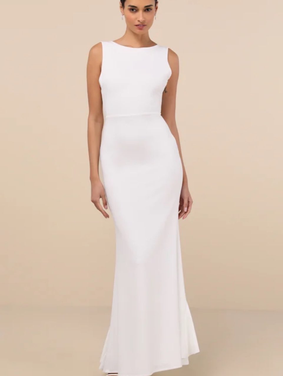 White Bow Formal Dress