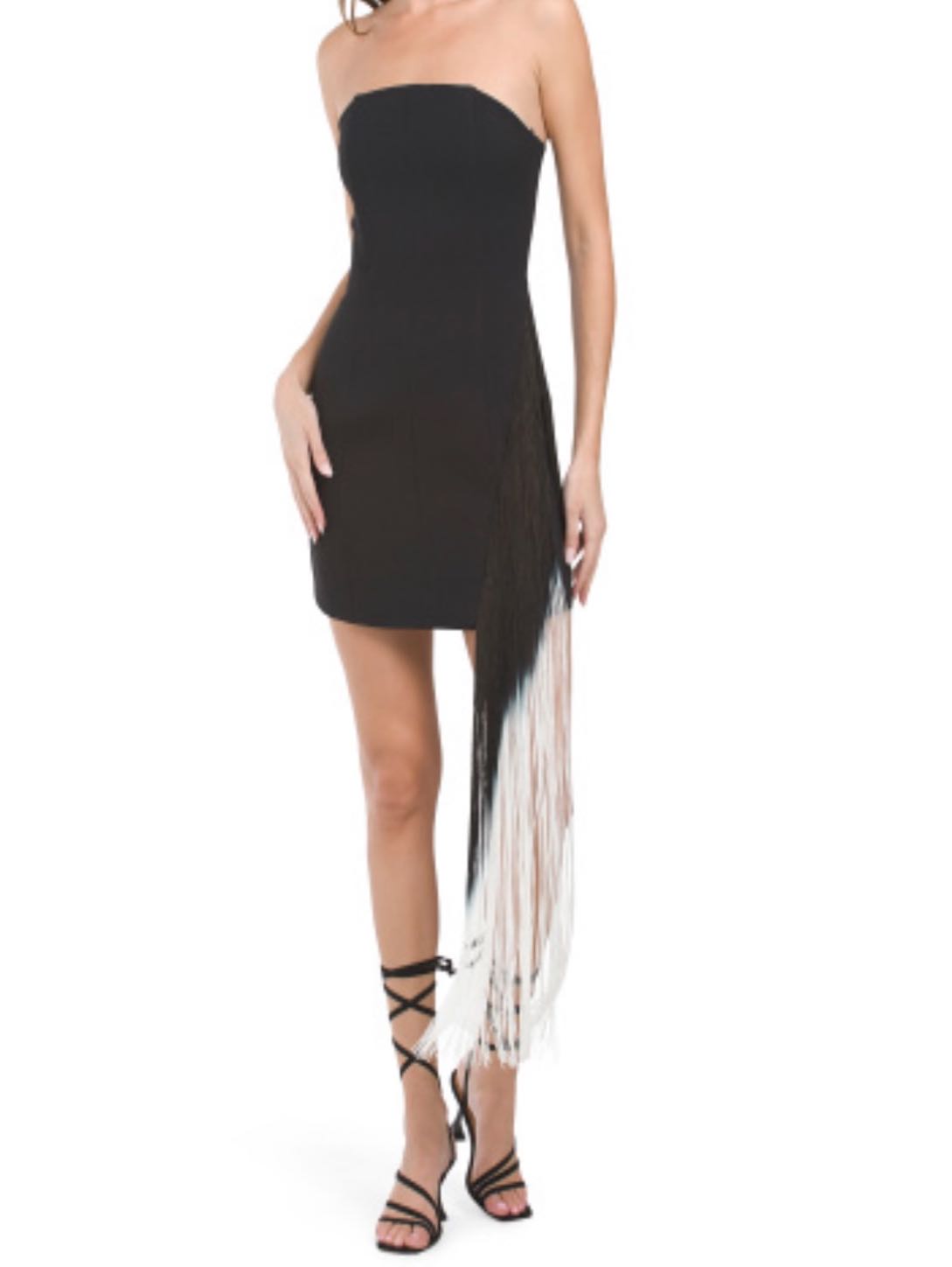 Black Fringe Semi Formal Dress