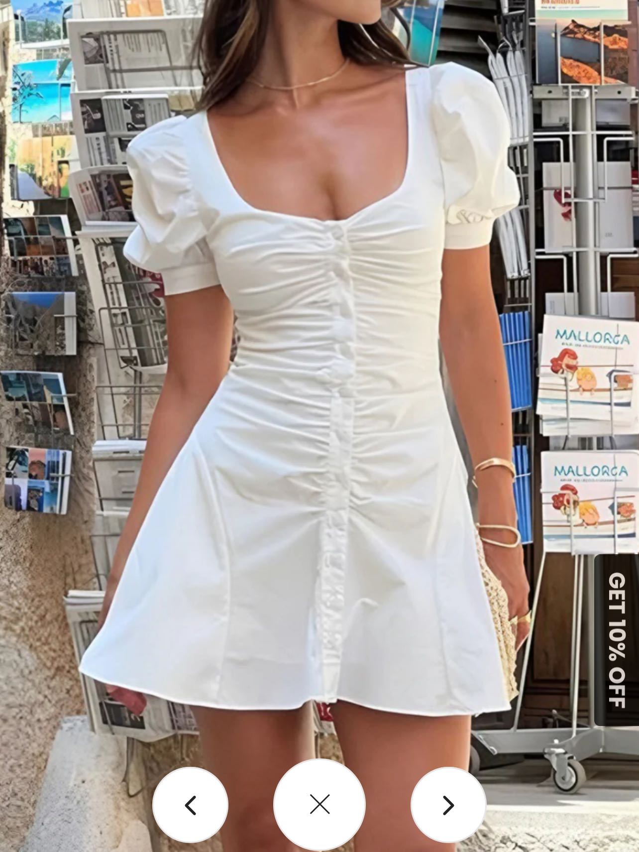 Puff Sleeve Short Dress