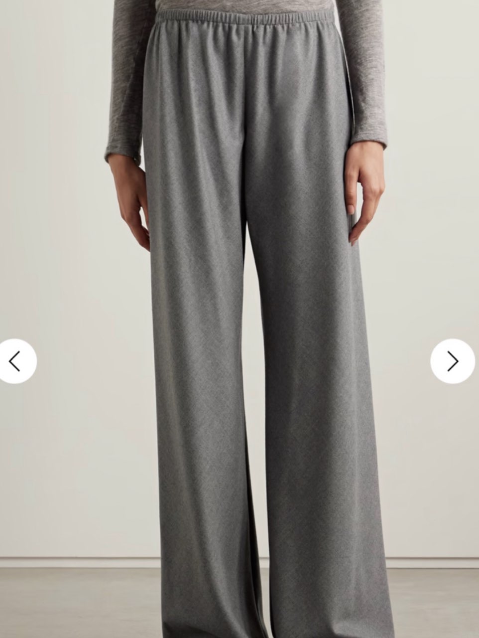Grey Wide-Leg Elastic Waist Pants