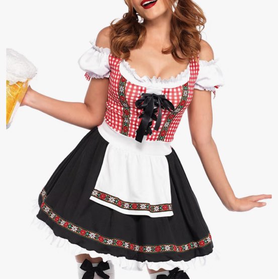 Red Gingham Dirndl Costume