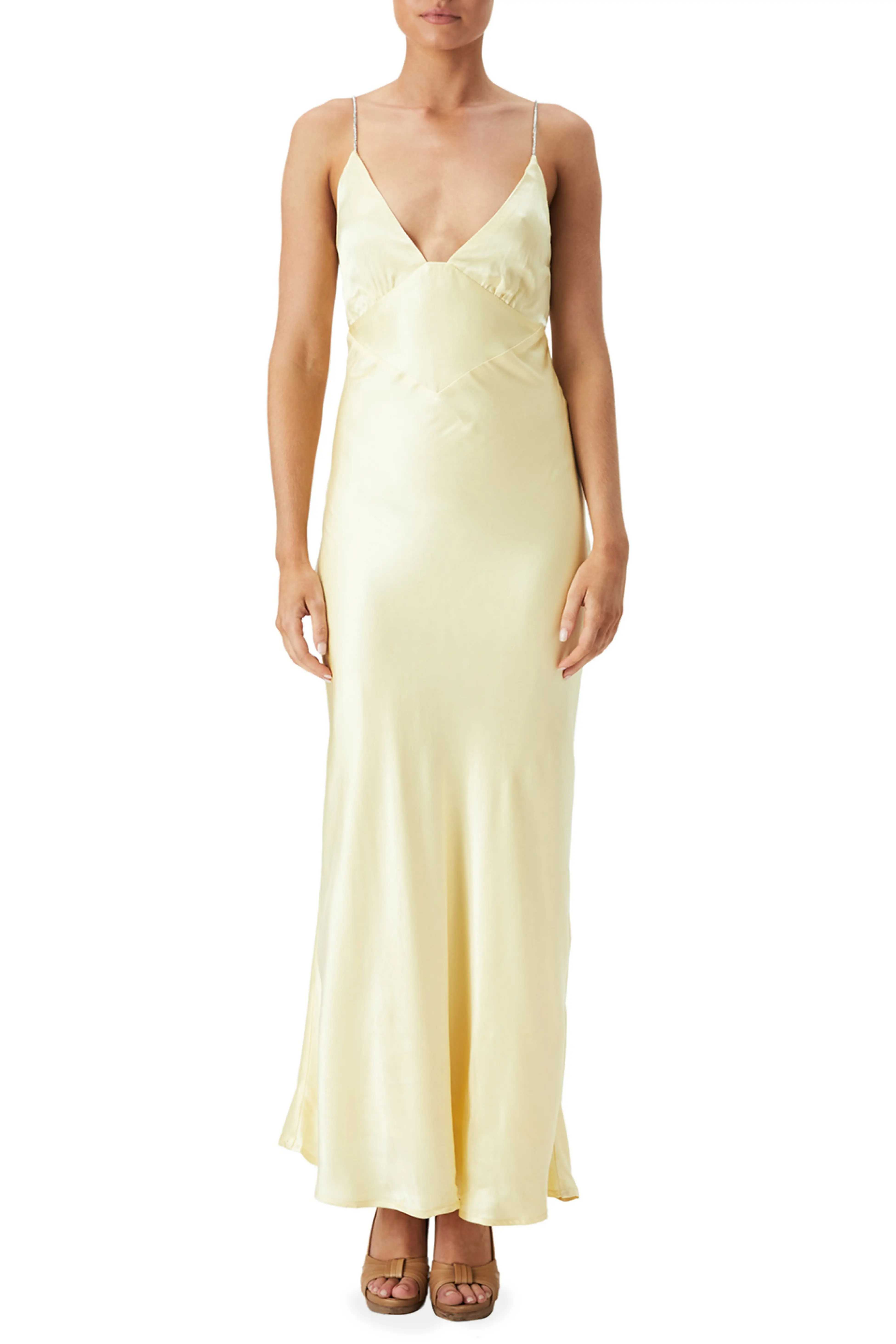 Capri Diamanté Strap Satin Slip Dress