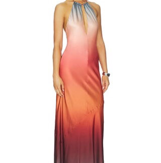 Revolve Ombre Halter Keyhole Maxi Dress
