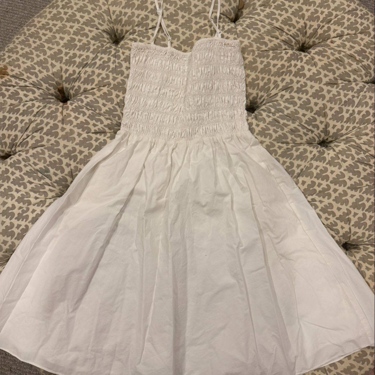 Faithfull the brand White Smocked Mini Dress
