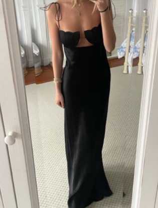 Black Cutout Tie-Strap Maxi Dress