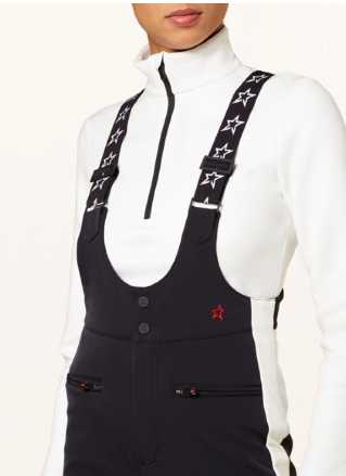 Black and White Flared Ski Bib Overalls