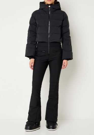 Black Cropped Puffer Ski Jacket