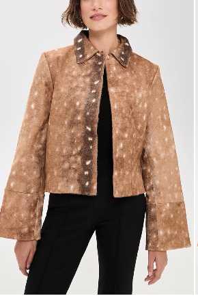 Fawn Print Collared Jacket