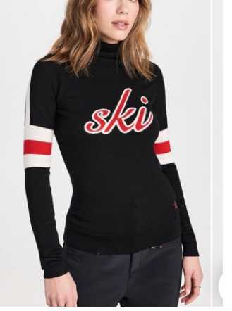 Black 'Ski' Turtleneck Sweater