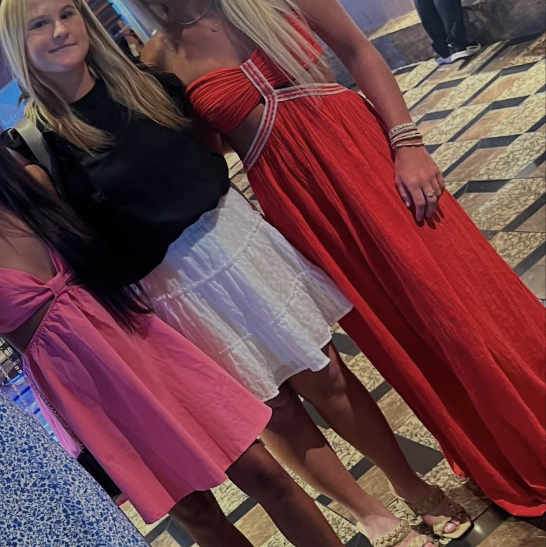 Red Strapless Cutout Maxi Dress