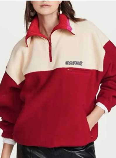 Isabel Marant Etoile Color-Block Half-Zip Fleece Pullover