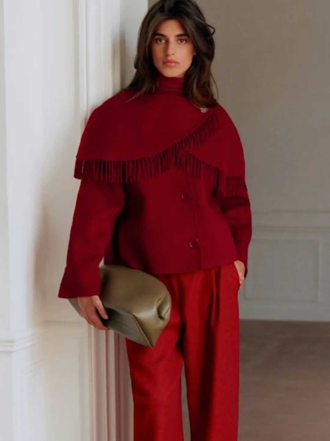 Sézane Sezane Wool Fringe Gabie Coat