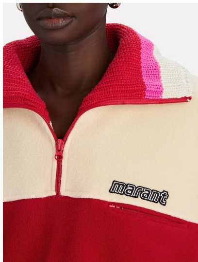 Isabel Marant Etoile Color-Block Half-Zip Fleece Pullover