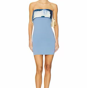 Alexis Periwinkle Strapless Abstract Mini Dress