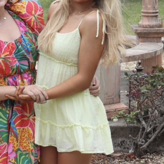 Light Yellow Tiered Mini Dress