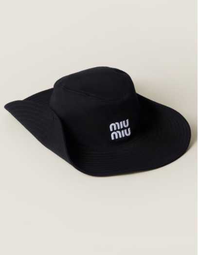 Black Miu Miu Logo Bucket Hat