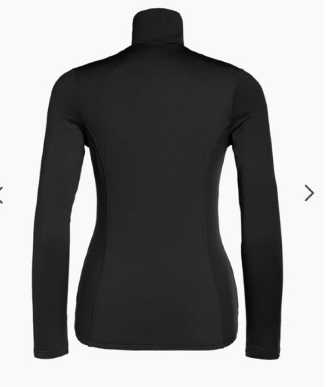 Black Quarter-Zip Long Sleeve Top