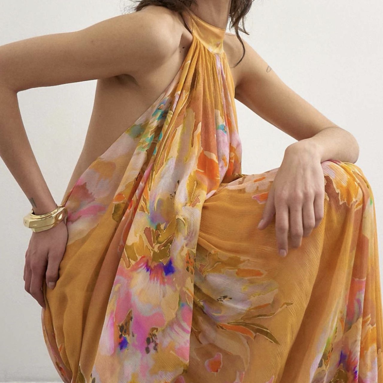 Top Shop Flowy Sunset Floral Maxi Dress