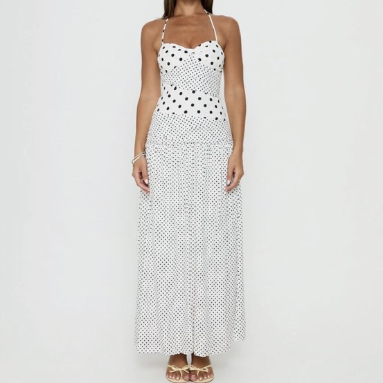 Princess Polly White polka dot dress