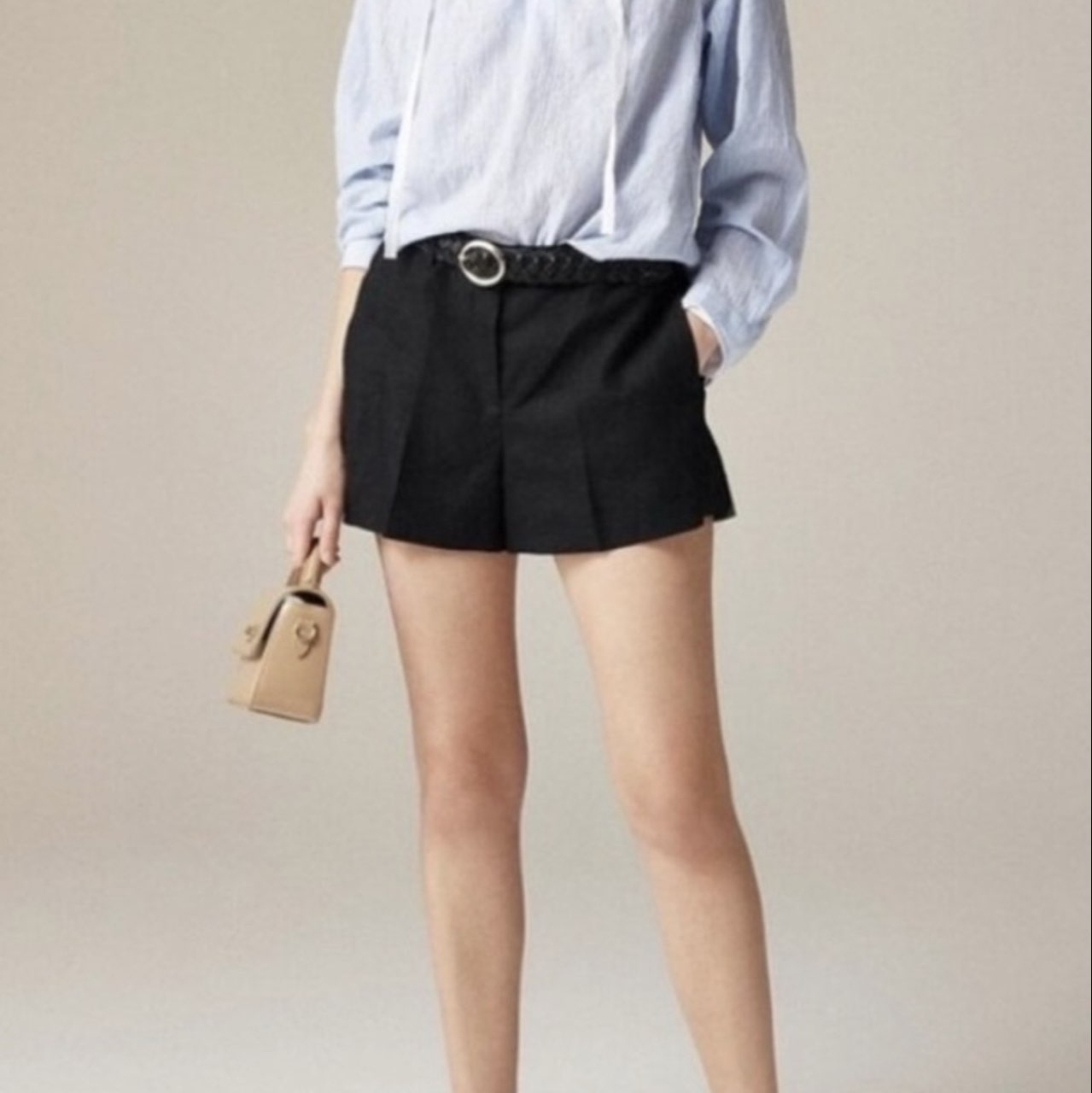 Black Linen Tailored Shorts